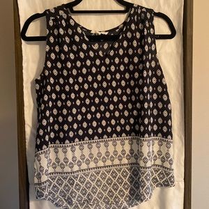 Blue and white flowy blouse. Light weight and stylish!